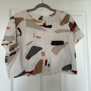 Native Youth Multicolor Abstract Crop Top